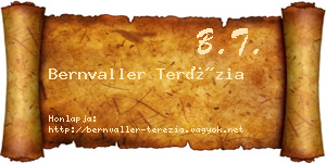 Bernvaller Terézia névjegykártya
